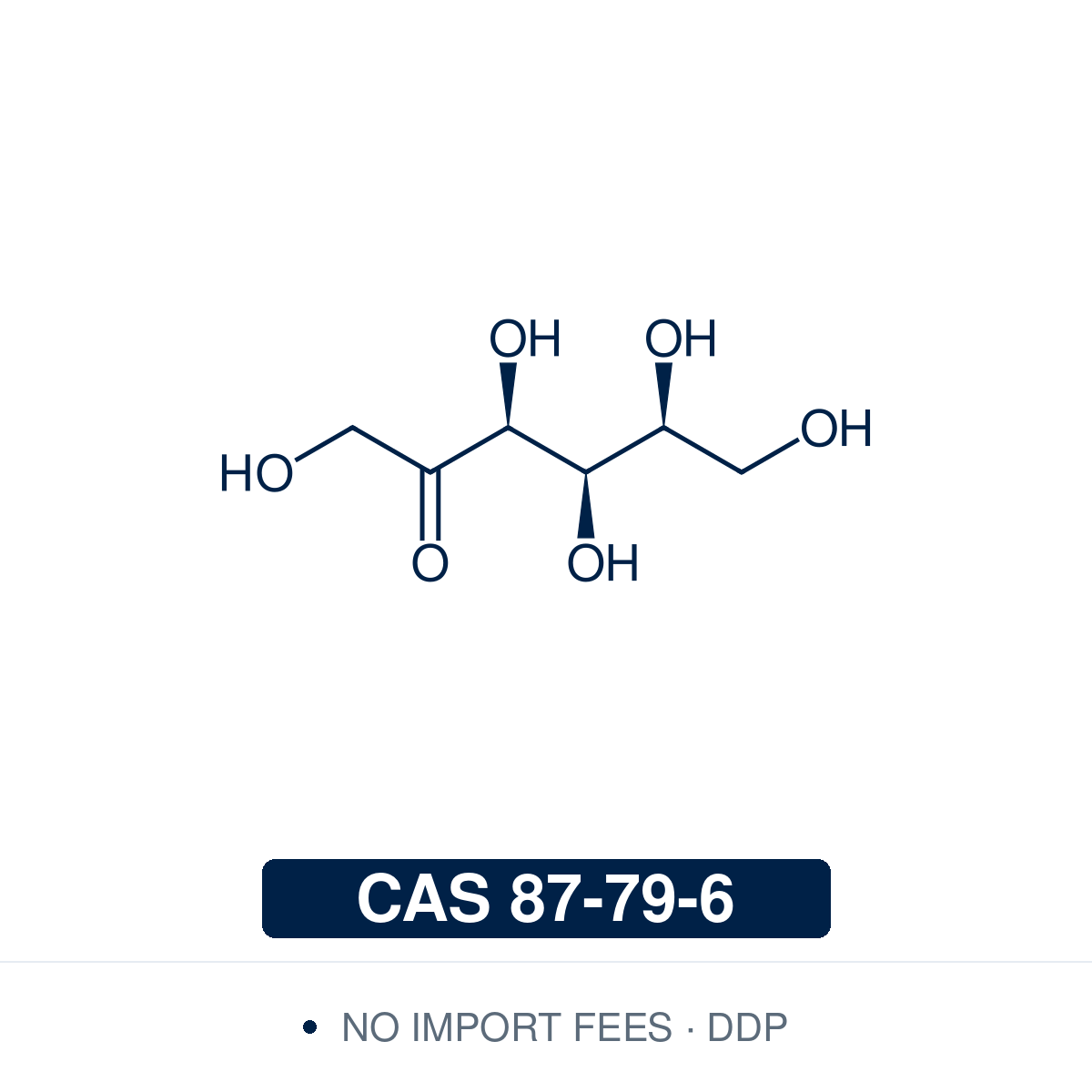 Chemical structure of L-(-)-Sorbose (C₆H₁₂O₆), CAS 87-79-6, ≥95% — a rare ketohexose. Bacteria oxidise it to 2-keto-L-gulonic acid, the direct precursor of vitamin C. It induces colonial growth of the fungus Neurospora crassa, and it is a starting material for the synthesis of iminosugars such as 1-deoxynojirimycin. Supplied by NorrChemica with DDP shipping. CoA and SDS provided.