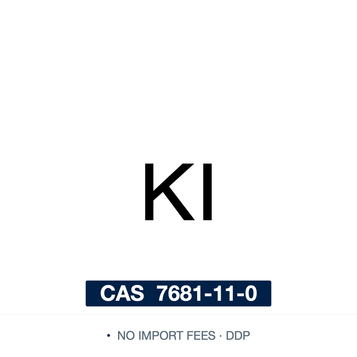 Potassium iodide (KI), CAS 7681-11-0, ≥99.0% — a source of iodide ion used in nucleophilic halide exchange (Finkelstein reaction) and as a reagent in organic synthesis and analytical chemistry. Supplied by NorrChemica with DDP shipping. CoA and SDS