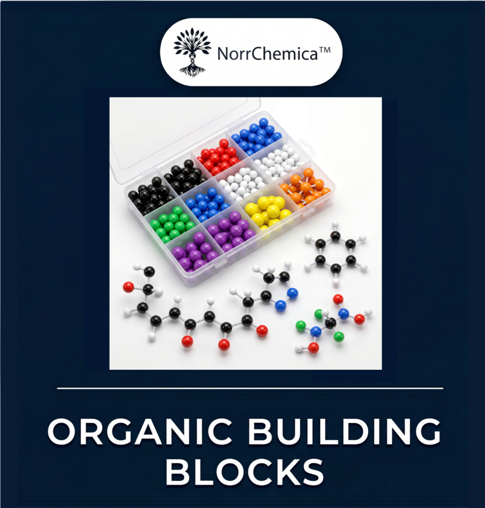 Buy organic building blocks for synthetic chemistry online — research-grade heterocycles, substituted aromatics, and intermediates from NorrChemica, EU-based with worldwide DDP shipping.
