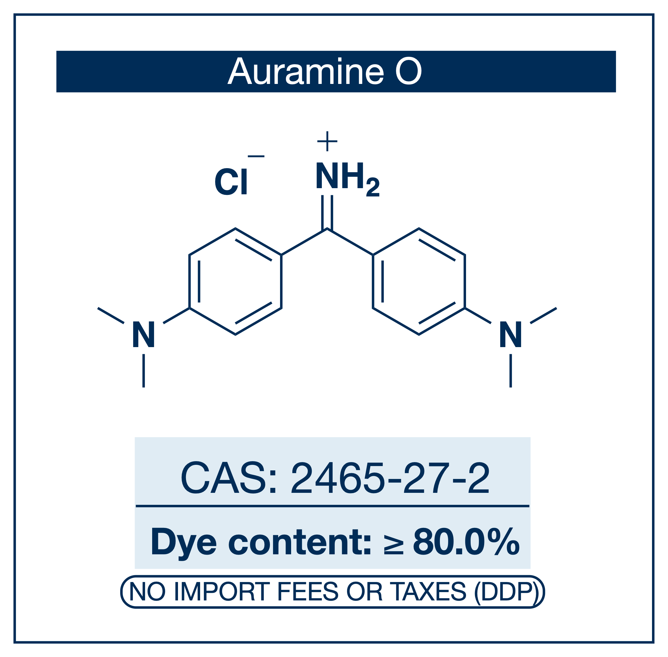 Auramine O | CAS 2465-27-2 | ≥80% Dye Content – NorrChemica