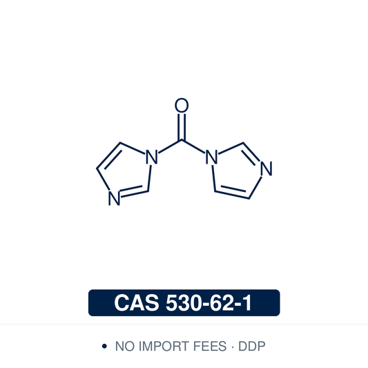 Chemical structure card of CDI (1,1'-carbonyldiimidazole), CAS 530-62-1 — NorrChemica, DDP shipping.