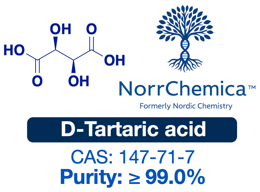 D-Tartaric Acid | CAS 147-71-7 | Ultra-High Purity ≥ 99.0% (HPLC)