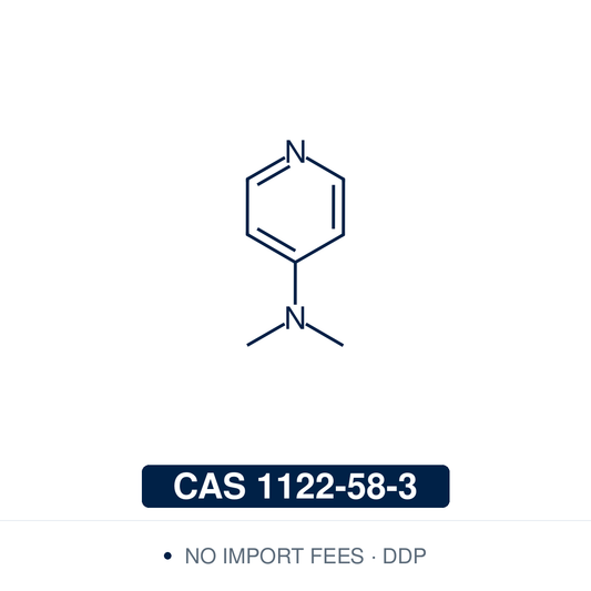 Chemical structure card of 4-Dimethylaminopyridine (DMAP), CAS 1122-58-3 — NorrChemica, DDP shipping.
