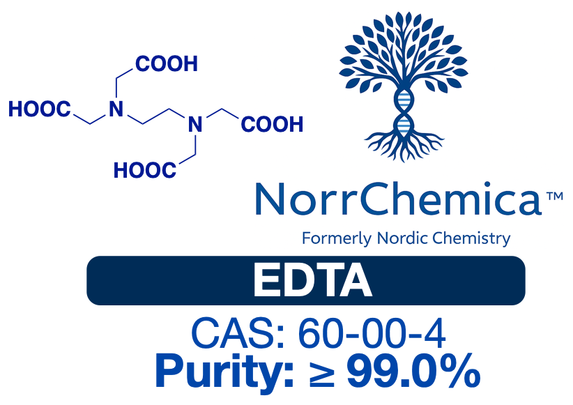 EDTA (Ethylenediaminetetraacetic Acid) | CAS 60-00-4 | High-Purity ≥ 99 % ACS Grade | Chelating & Buffer Agent | NorrChemica™ EU Seller