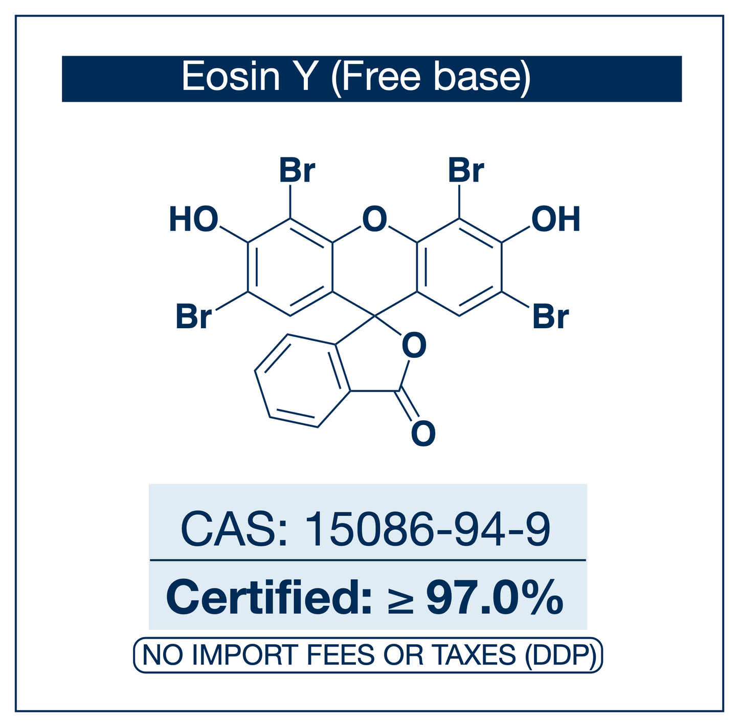 Eosin Y (Free acid) | CAS: 15086-94-9 |  High-Purity powder ≥ 97%, 3-rd Party Tested | Histology & Microscopy Counterstain
