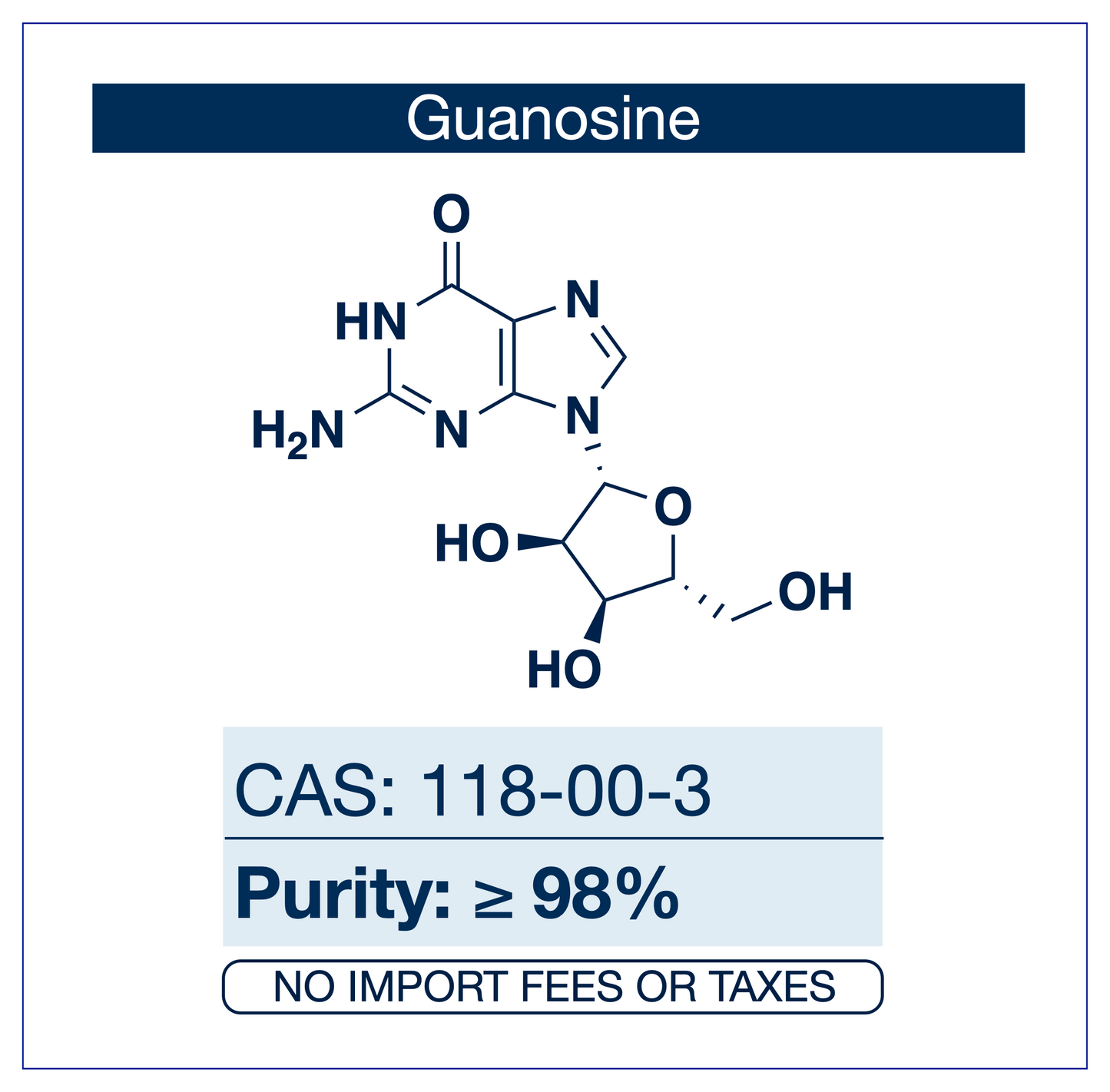 Guanosine| CAS 118-00-3 | ≥98.0 % | Nucleotide Signal Precursor