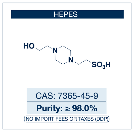 HEPES (Powder) | CAS 7365-45-9 | Purity >98.0% | Biological Buffer |  RUO | EU Seller