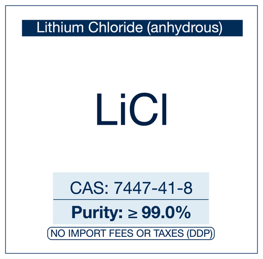 Lithium Chloride (Anhydrous Powder) | CAS 7447-41-8 | Purity ≥ 99.0 %| Analytical & Synthetic Reagent | RUO | EU Seller