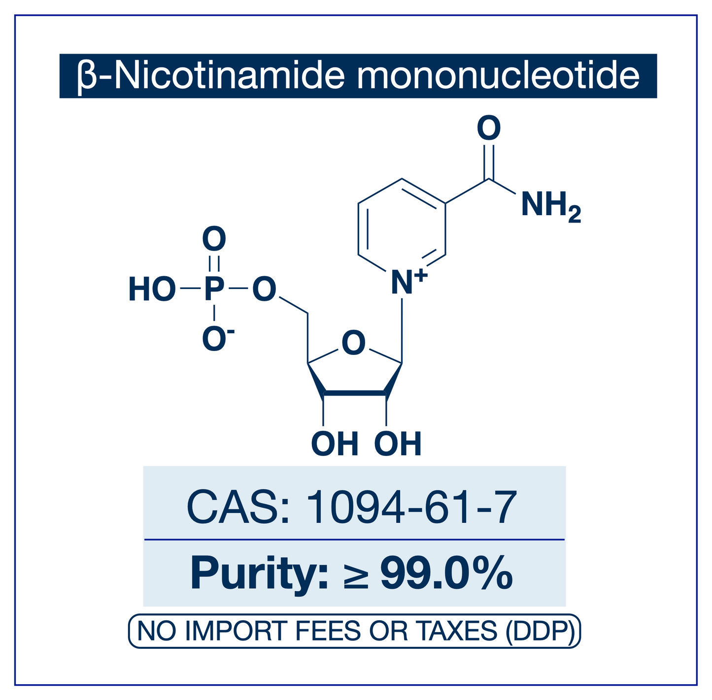 Nicotinamide Mononucleotide (NMN Powder) | CAS 1094-61-7 | Purity >99.0% | NAD+ Precursor | RUO | EU Seller