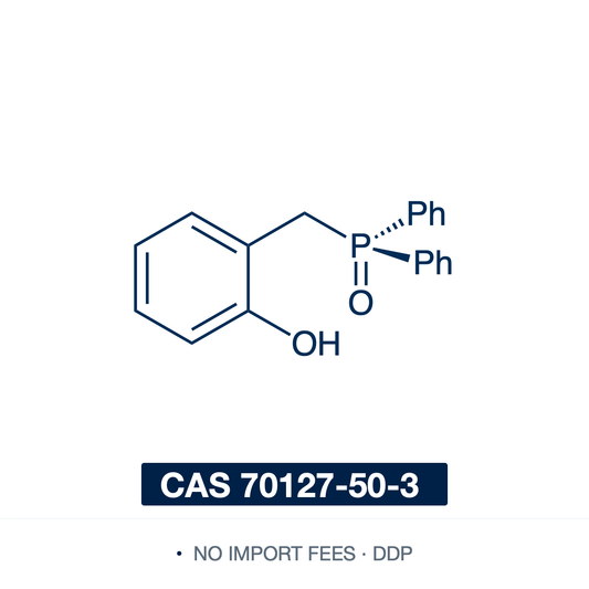Chemical structure of Denton's Mitsunobu Catalyst ((2-hydroxybenzyl)diphenylphosphine oxide), CAS 70127-50-3, ≥98% — bifunctional phenolic phosphine oxide organocatalyst (C19H17O2P). The premier catalyst for the redox-neutral catalytic Mitsunobu reaction, used substoichiometrically for stereospecific dehydrative C-O/C-N coupling of alcohols. Phosphorus stays P(V), so water is the only by-product and no stoichiometric phosphine or azodicarboxylate is needed. Supplied by NorrChemica with DDP shipping. CoA
