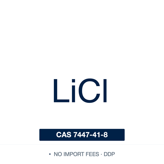 Chemical structure of Lithium Chloride (anhydrous), CAS 7447-41-8, ≥ 99.0% — for moisture-sensitive synthesis, molten salt chemistry, and laboratory reagent applications. Supplied by NorrChemica with DDP shipping. CoA and SDS provided.