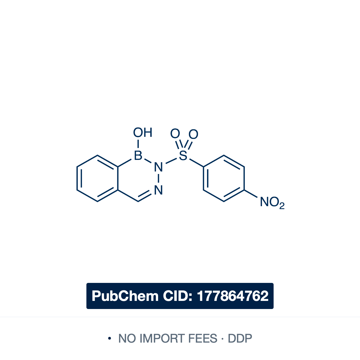 Chemical structure of VI116 (Diazaborine 1), free-acid parent diazaborine from Ilina et al. J. Med. Chem. 2026, 69, 3796–3810 — 4-nitrophenylsulfonyl benzodiazaborine for antibacterial scaffold research, SAR studies, and boron medicinal chemistry R&D. Supplied by NorrChemica with DDP shipping. CoA and SDS provided.