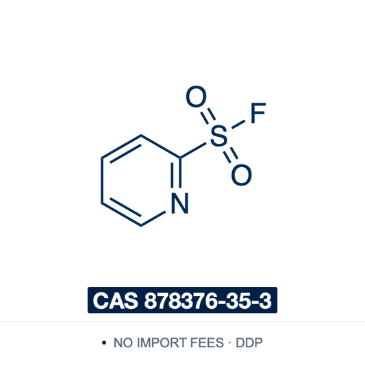 Chemical structure of PyFluor (pyridine-2-sulfonyl fluoride), C₅H₄FNO₂S, CAS 878376-35-3, ≥97% — thermally stable deoxyfluorination reagent converting primary and secondary alcohols to alkyl fluorides with a guanidine or amidine base, developed as a selective alternative to DAST with minimal elimination byproducts. Supplied by NorrChemica with DDP shipping. CoA and SDS provided.