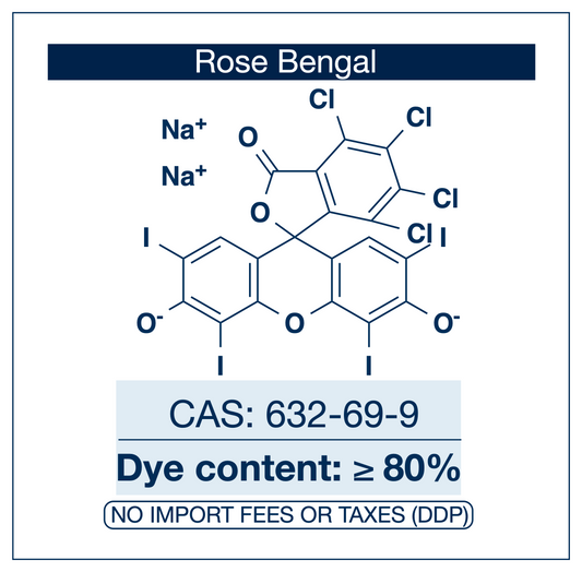Rose Bengal (Disodium Salt) | CAS 632-69-9 | Acid Red 94 | Dye content ≥ 80% | RUO | EU Seller