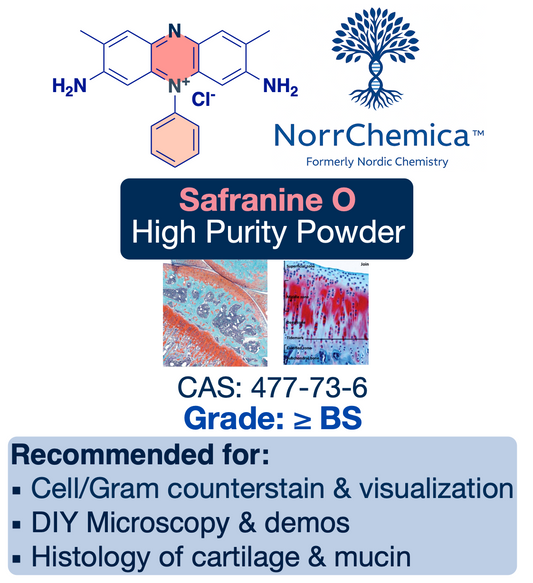 Safranine O (Basic Red 2) | 477-73-6 | High-Purity Powder Dye content >85.0%% 3rd-Party Tested | Gram Stain Dye