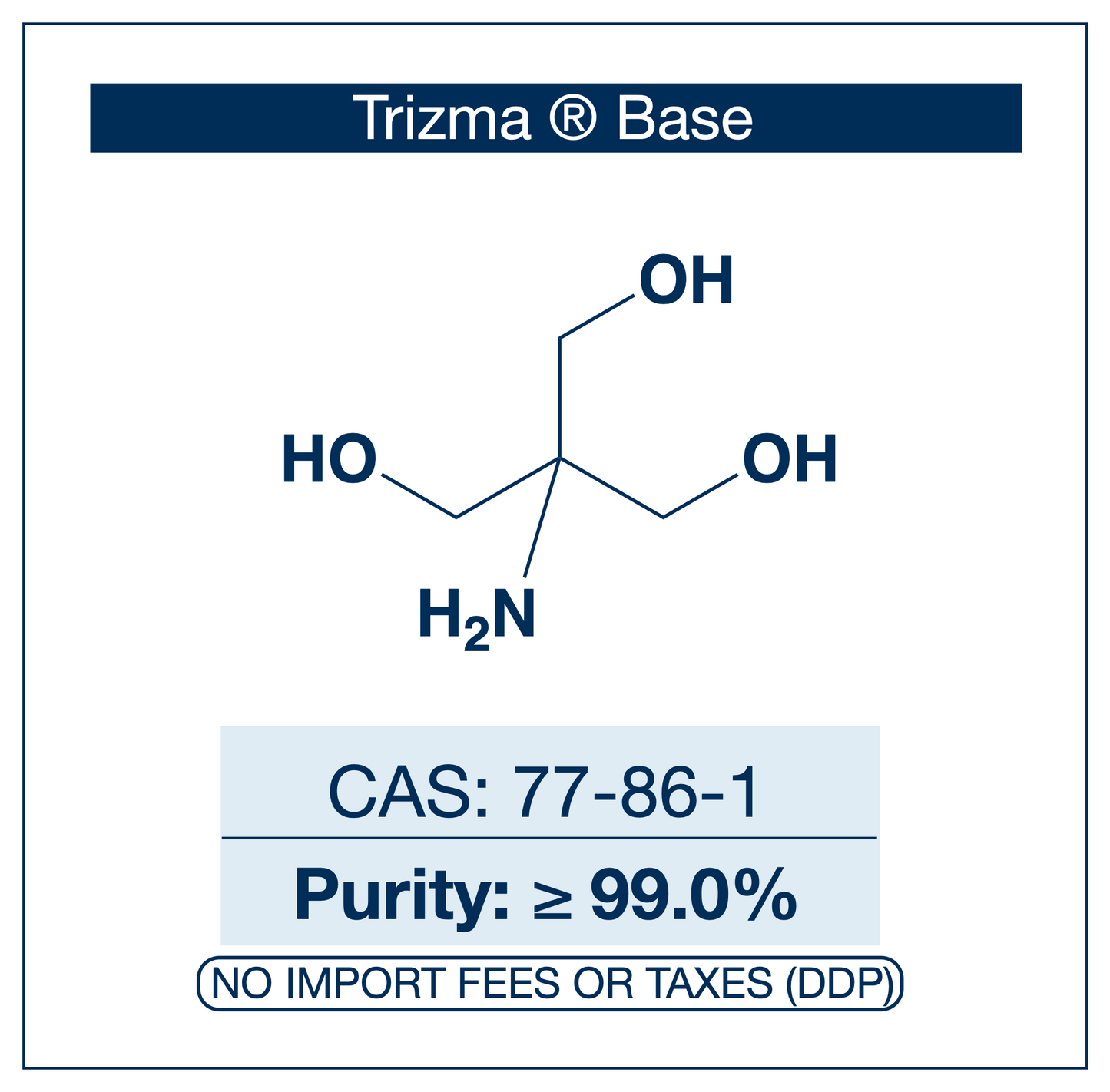 Trizma® Base (powder) | CAS 77-86-1 | Purity ≥99.0% | Biological Buffer | RUO | EU seller